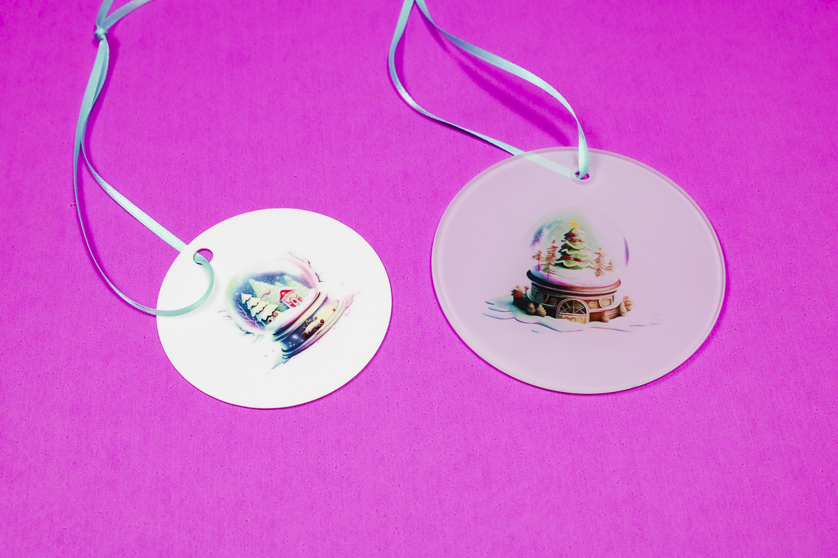 Sublimation Christmas ornaments.