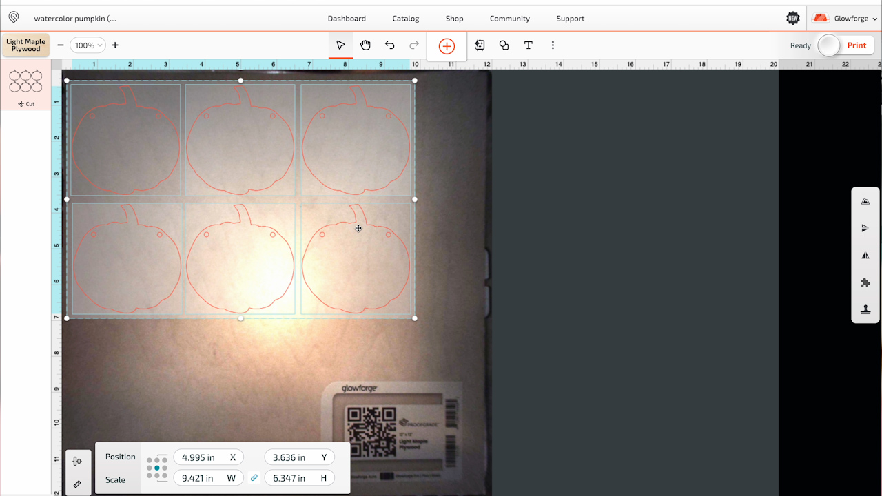 laser pumpkins in glowforge program