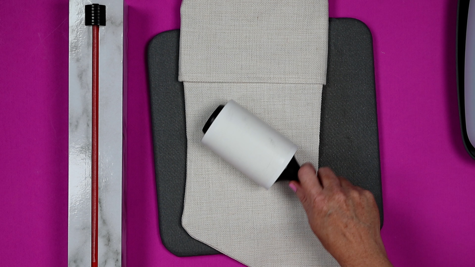 Lint roll sublimation stocking.