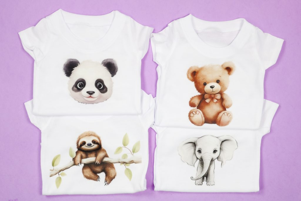 Baby animal sublimation baby onesies.
