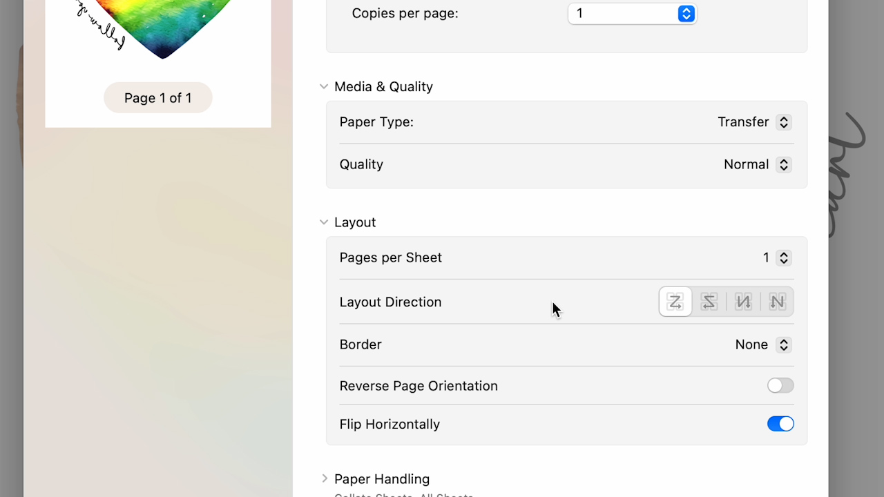 brother sublimation printer settings