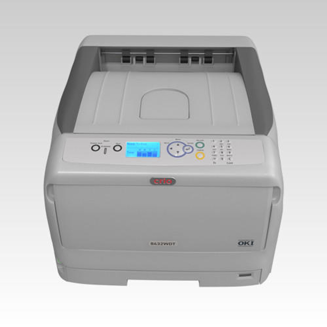 top view of a crio white toner printer