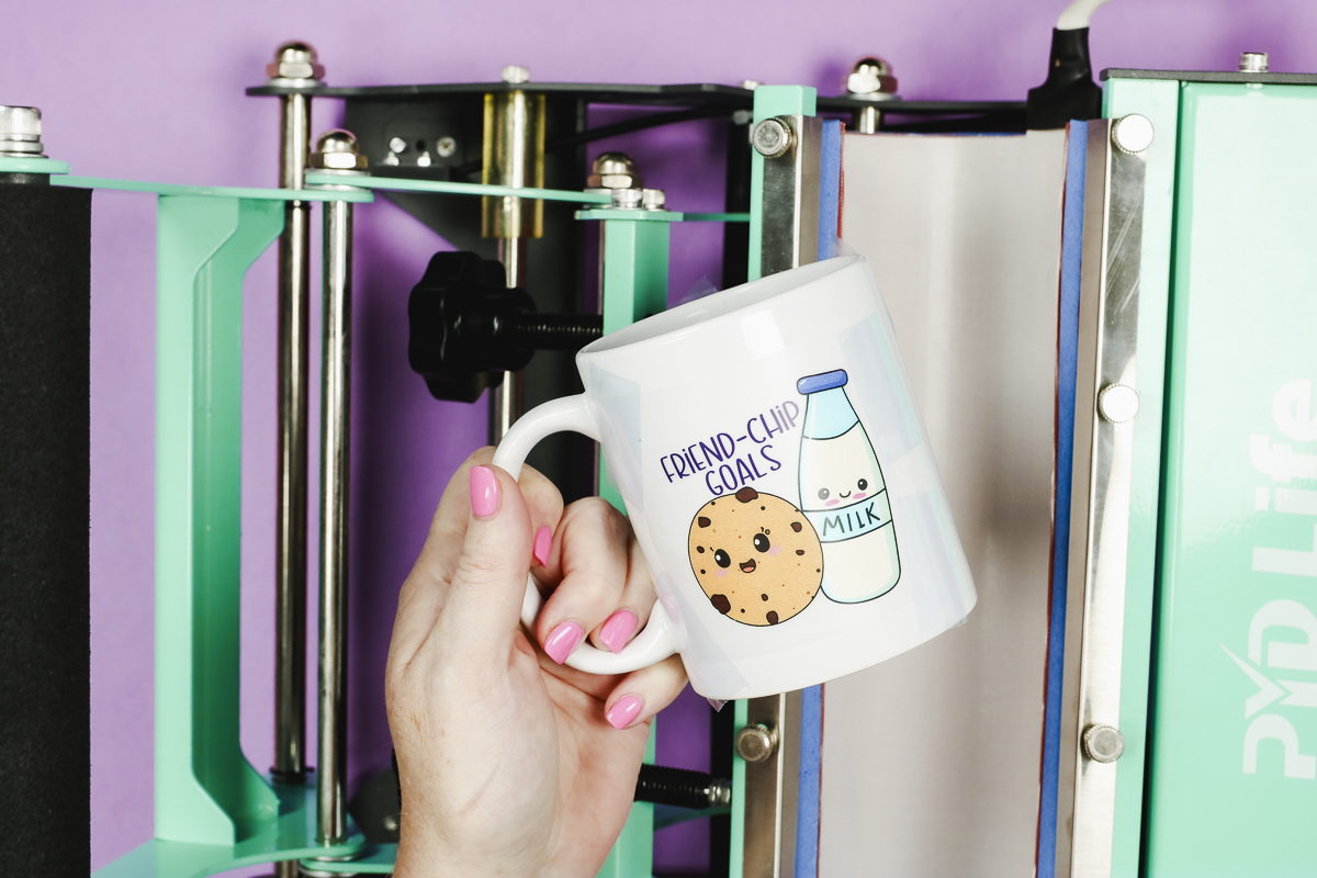 Locate design onto mug and secure with heat-resistant tape.