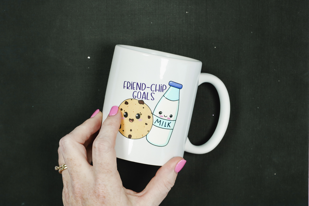 DTF on ceramic mug.