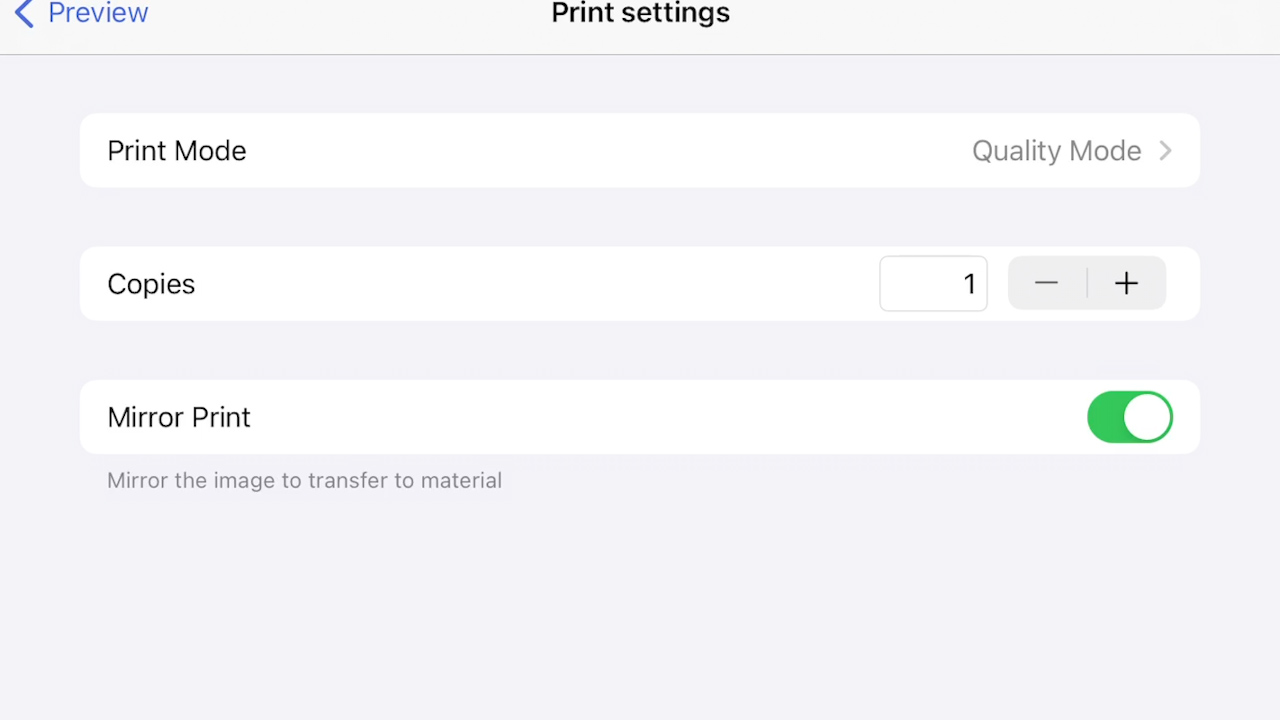 print settings for brother sublimation printer