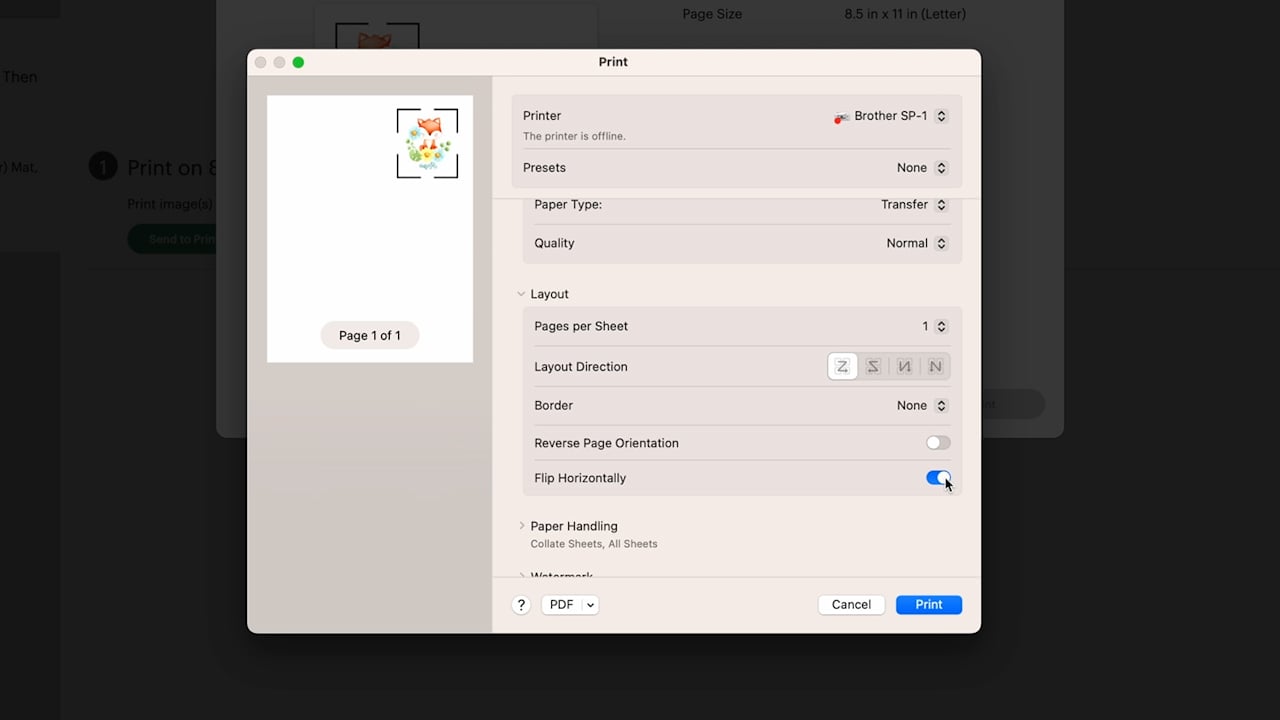 print settings in cricut design space