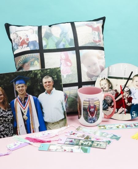 5 different finished photo sublimation gifts.