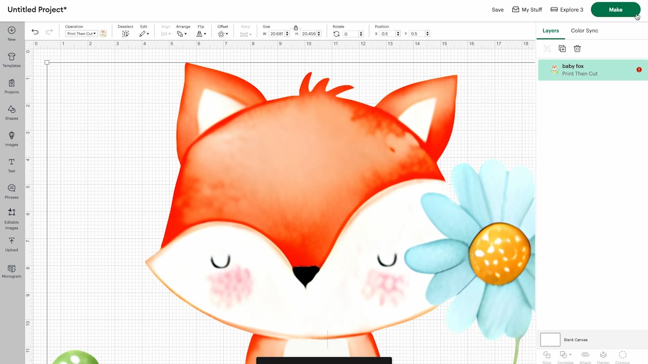 uploaded image in cricut design space