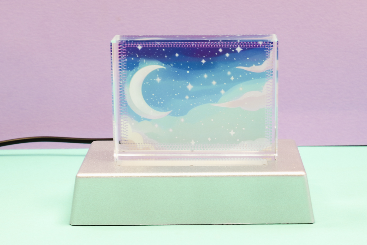 Glass sublimation nightlight.