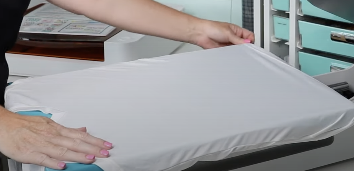 Place shirt in the heat press.