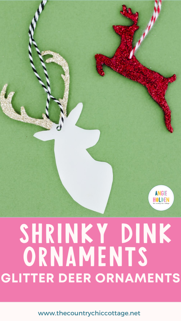 glitter shrinky dink deer ornaments