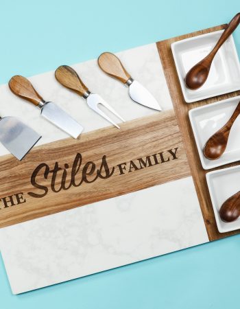 xTool engraved cheese board.