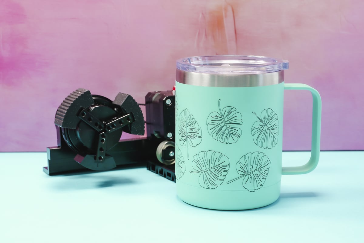 WeCreat Rotary Pro & finished tumbler.