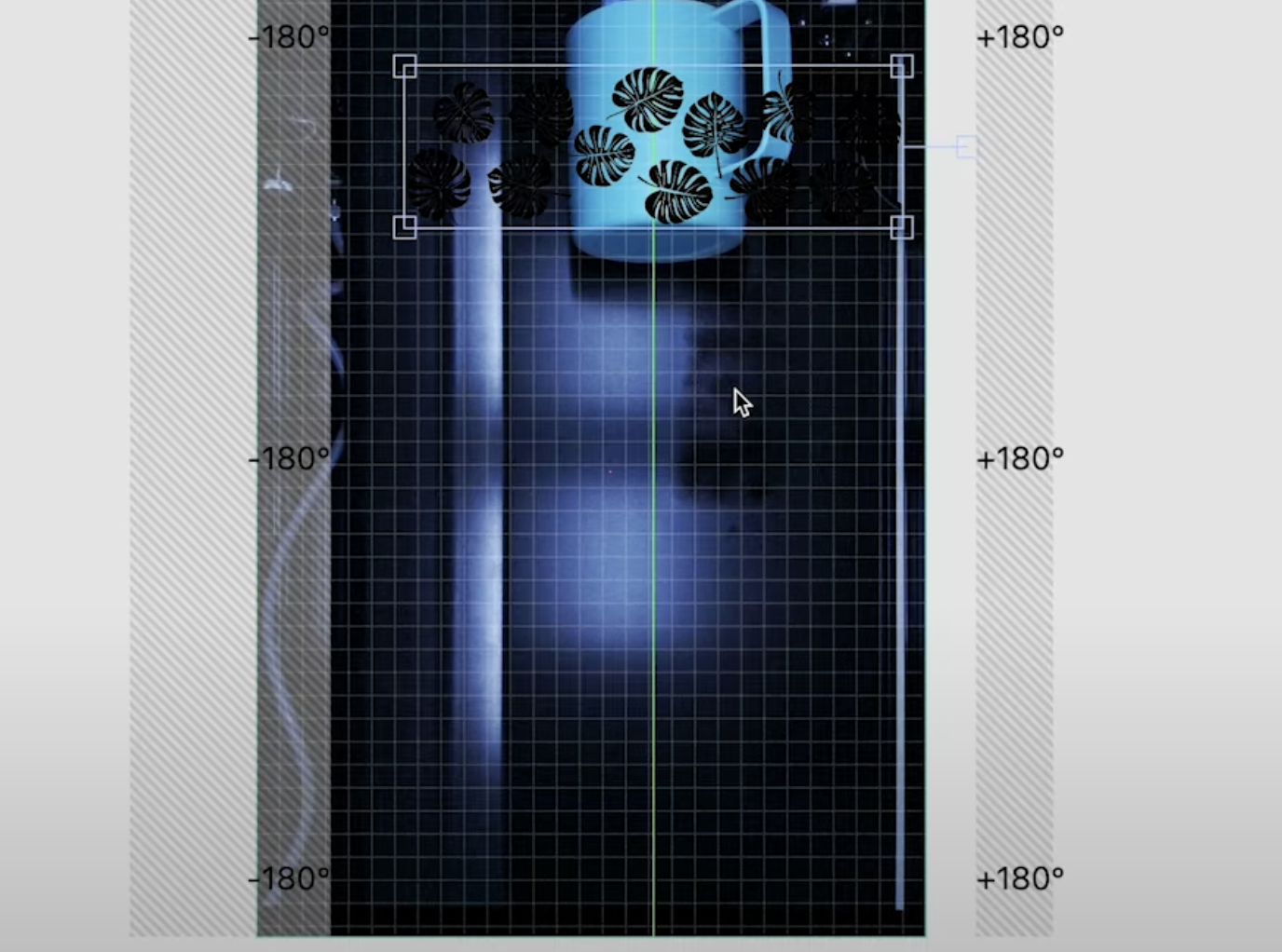 Locate design on tumbler.
