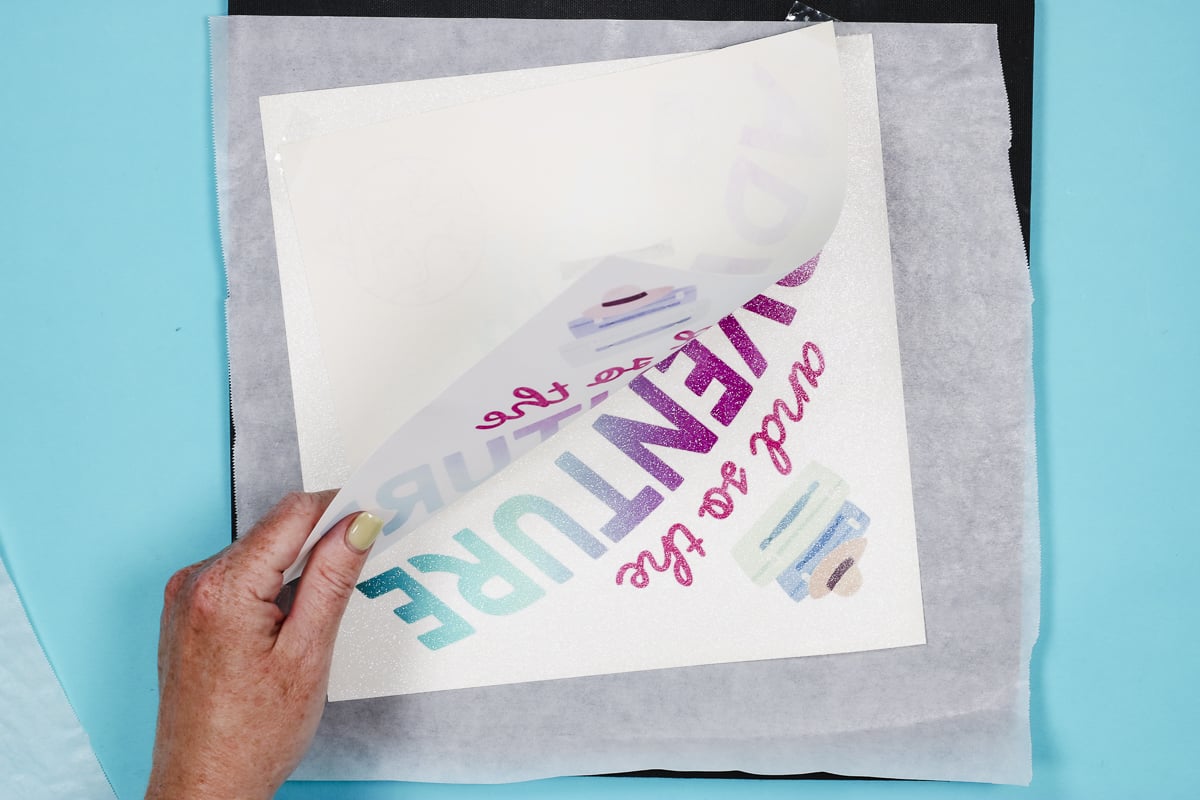 Remove sublimation print from glitter cardstock.