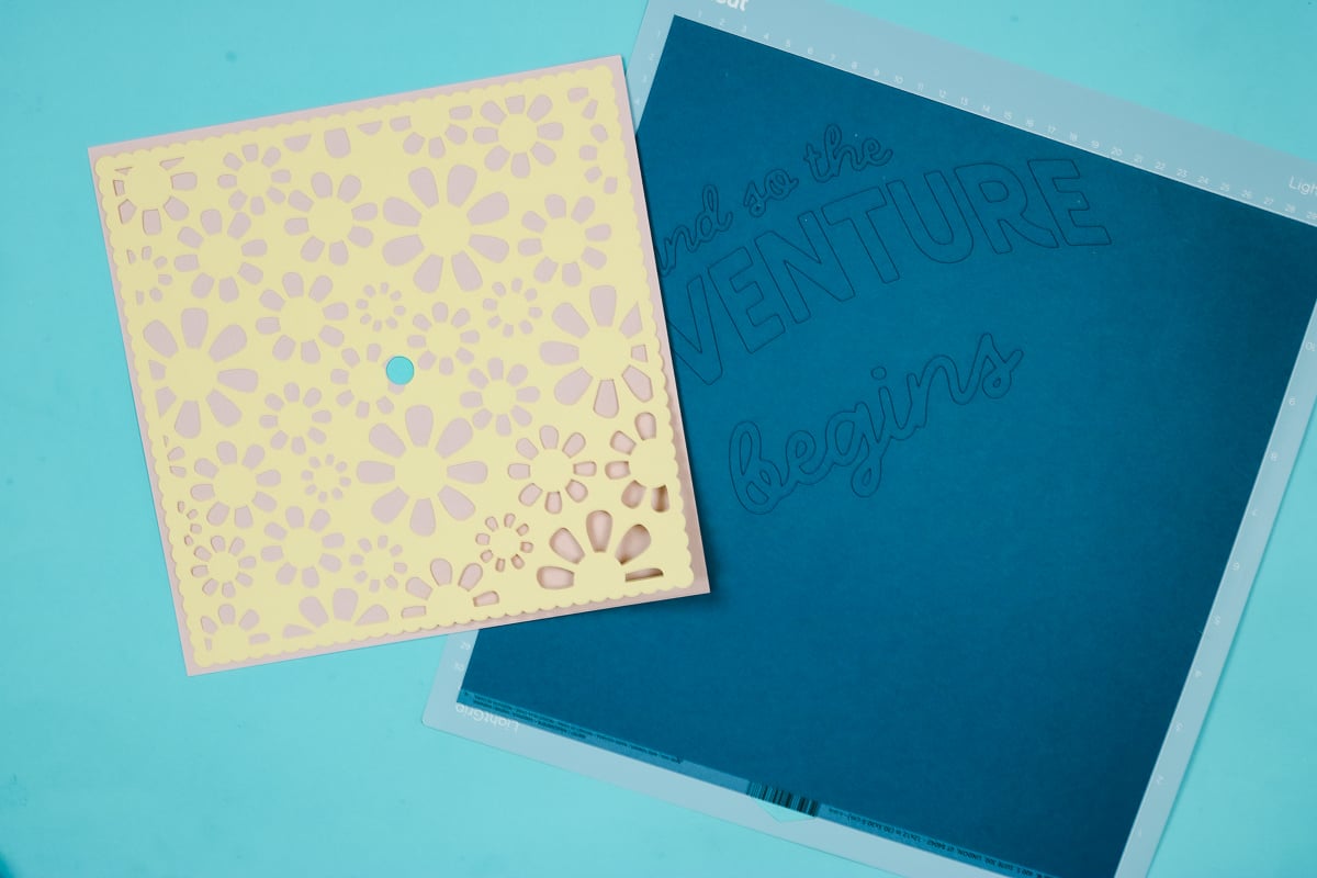Cardstock cut with Cricut machine.