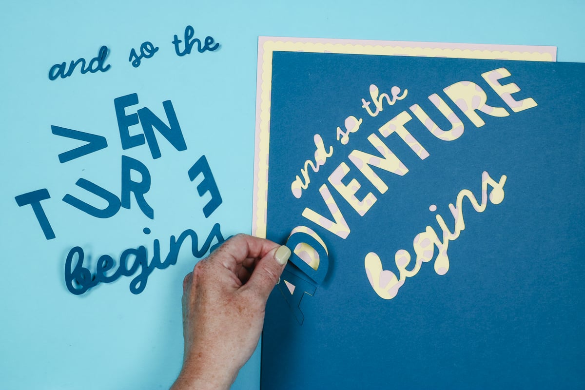 Use the cardstock to help align the letters and words correctly.