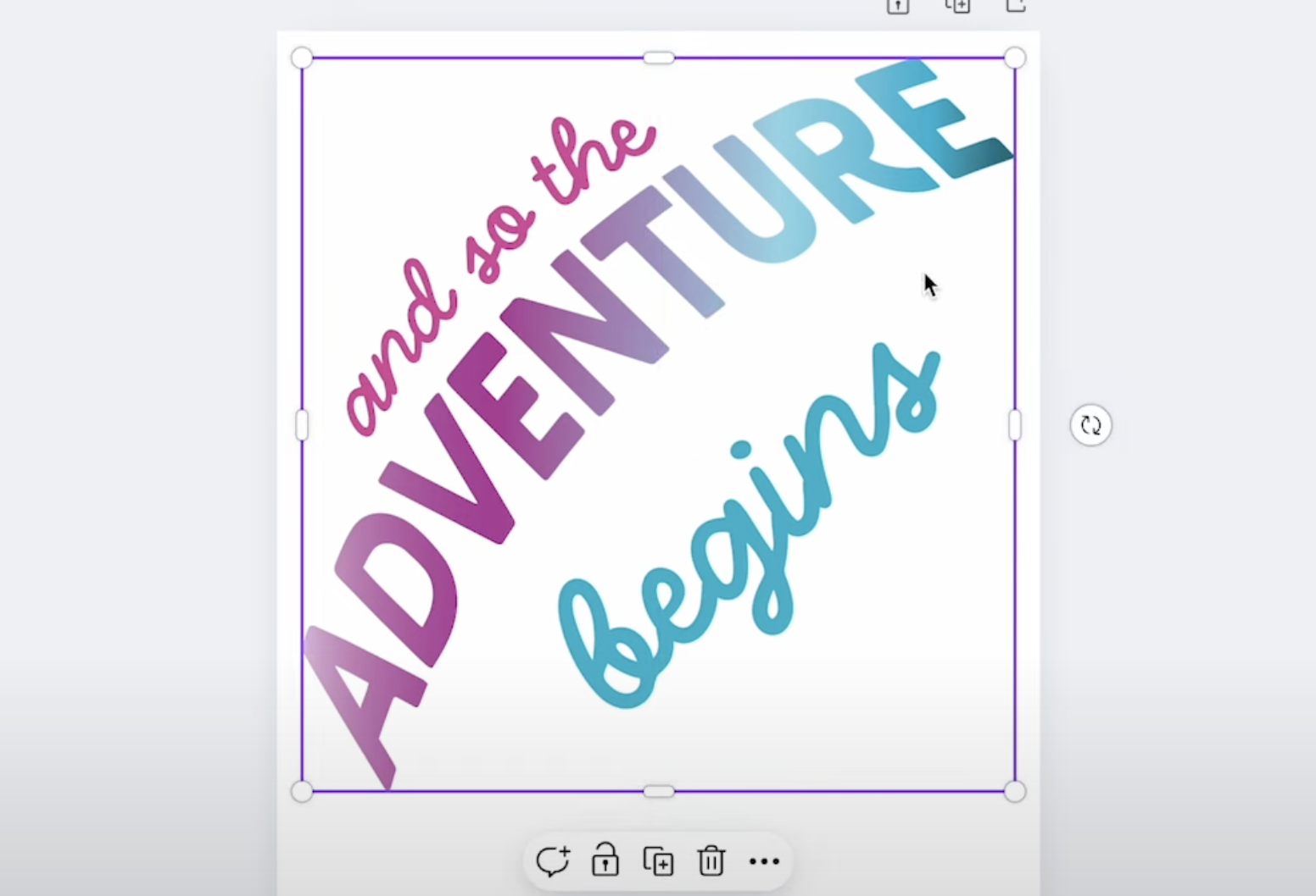 Enlarge the text to fill the Canva canvas.