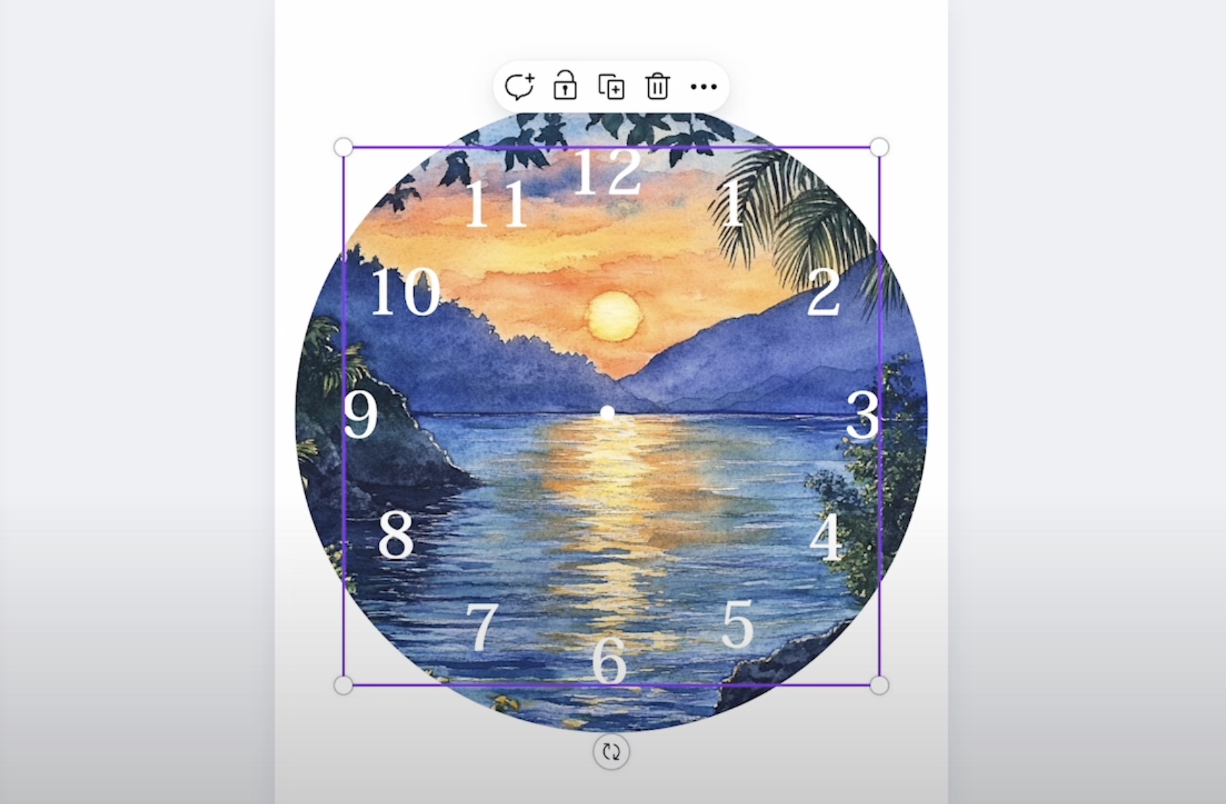 Resize design and clock face to fit on the frame.