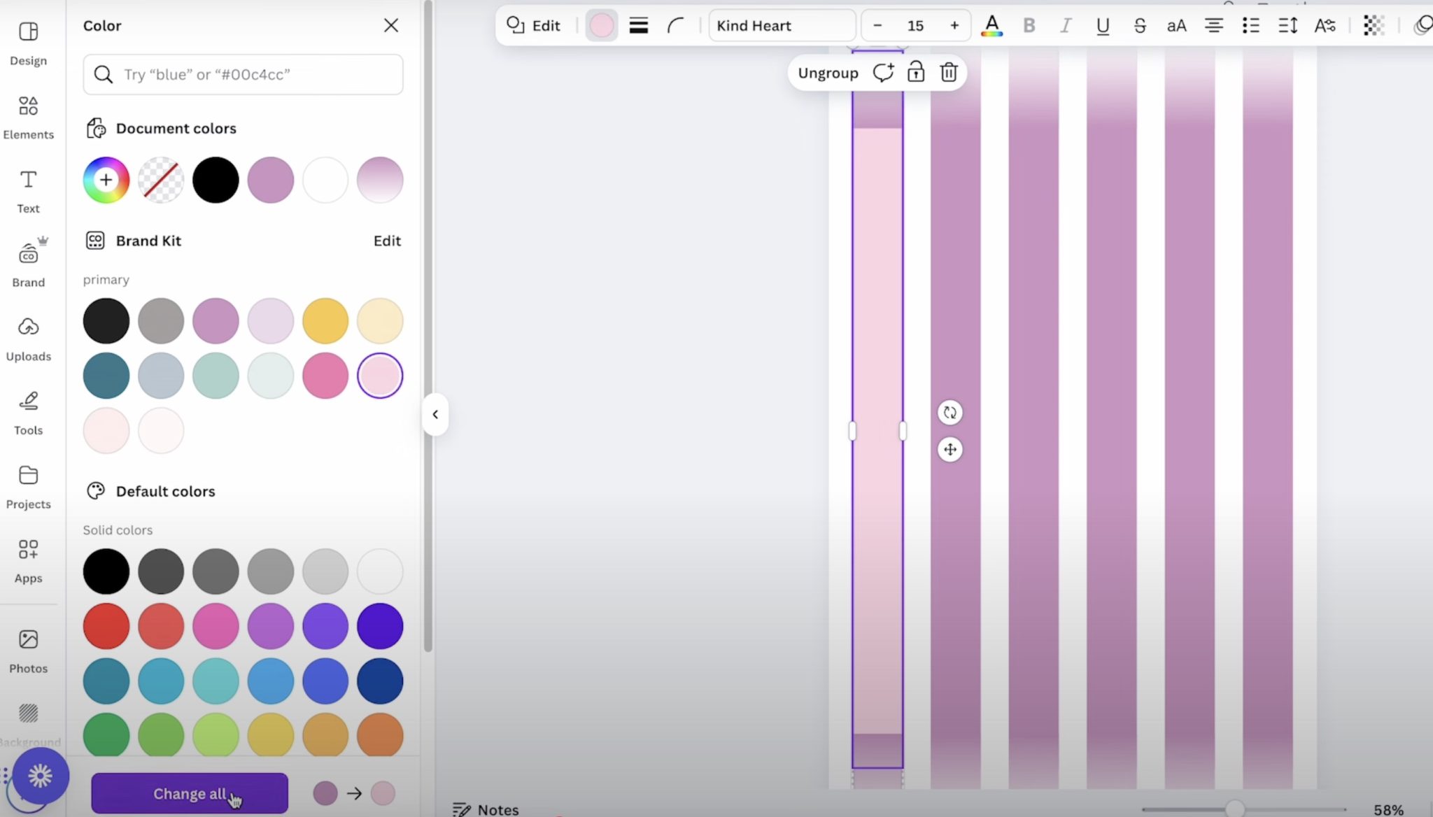 Change the color one section at a time.
