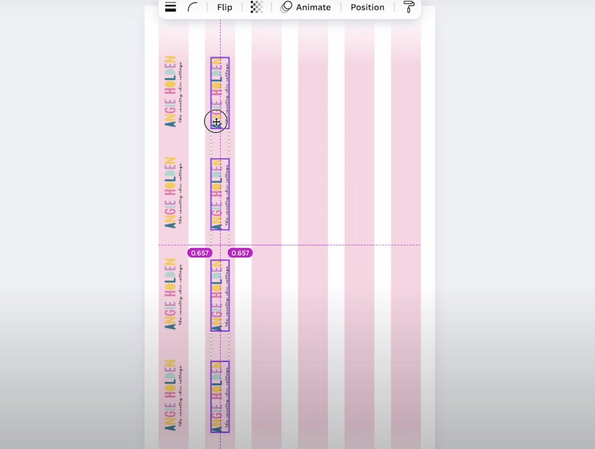 Duplicate the design and locate it on the second strip.