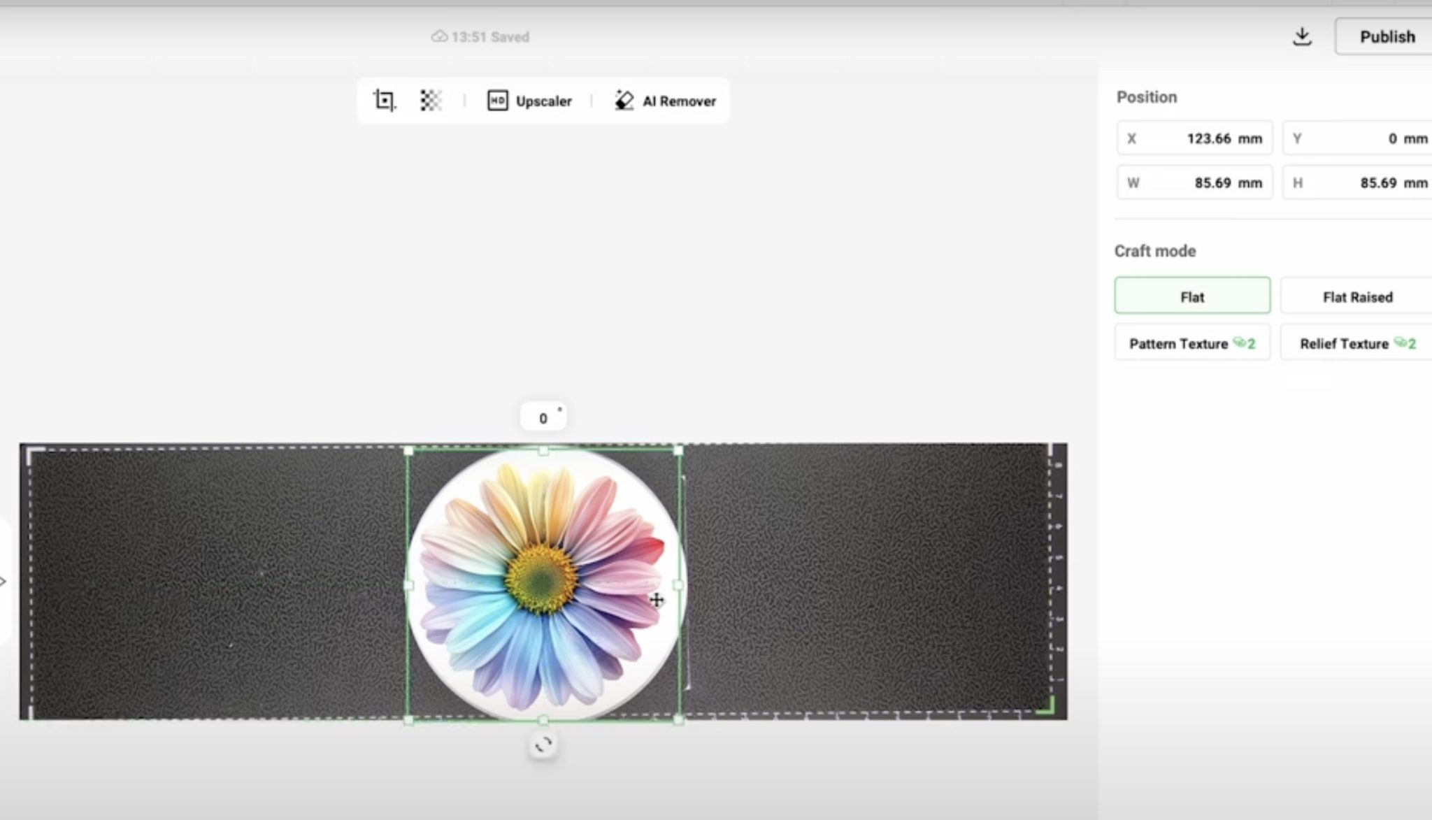 Locate the design on the coaster.