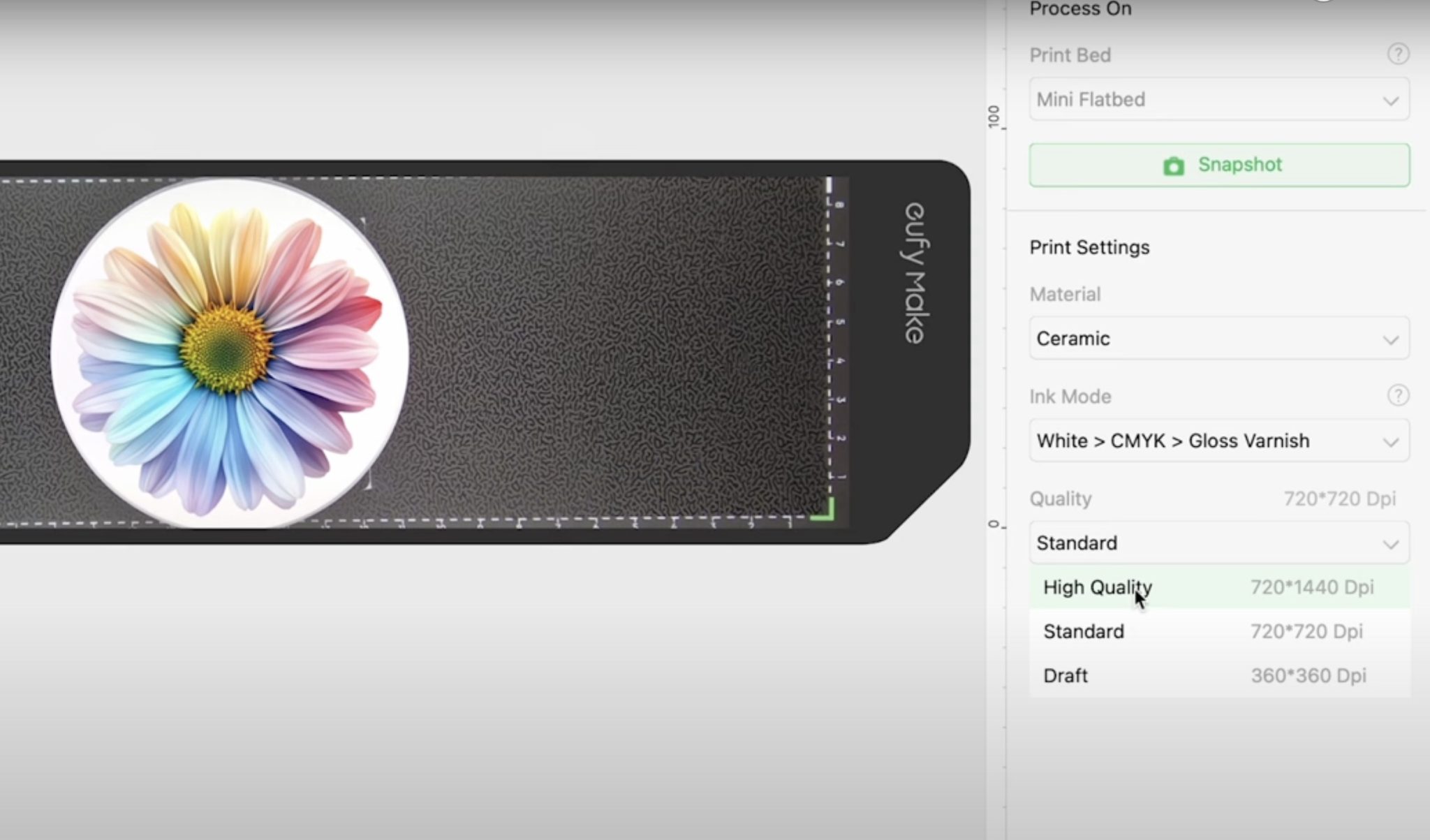 Select the print settings.