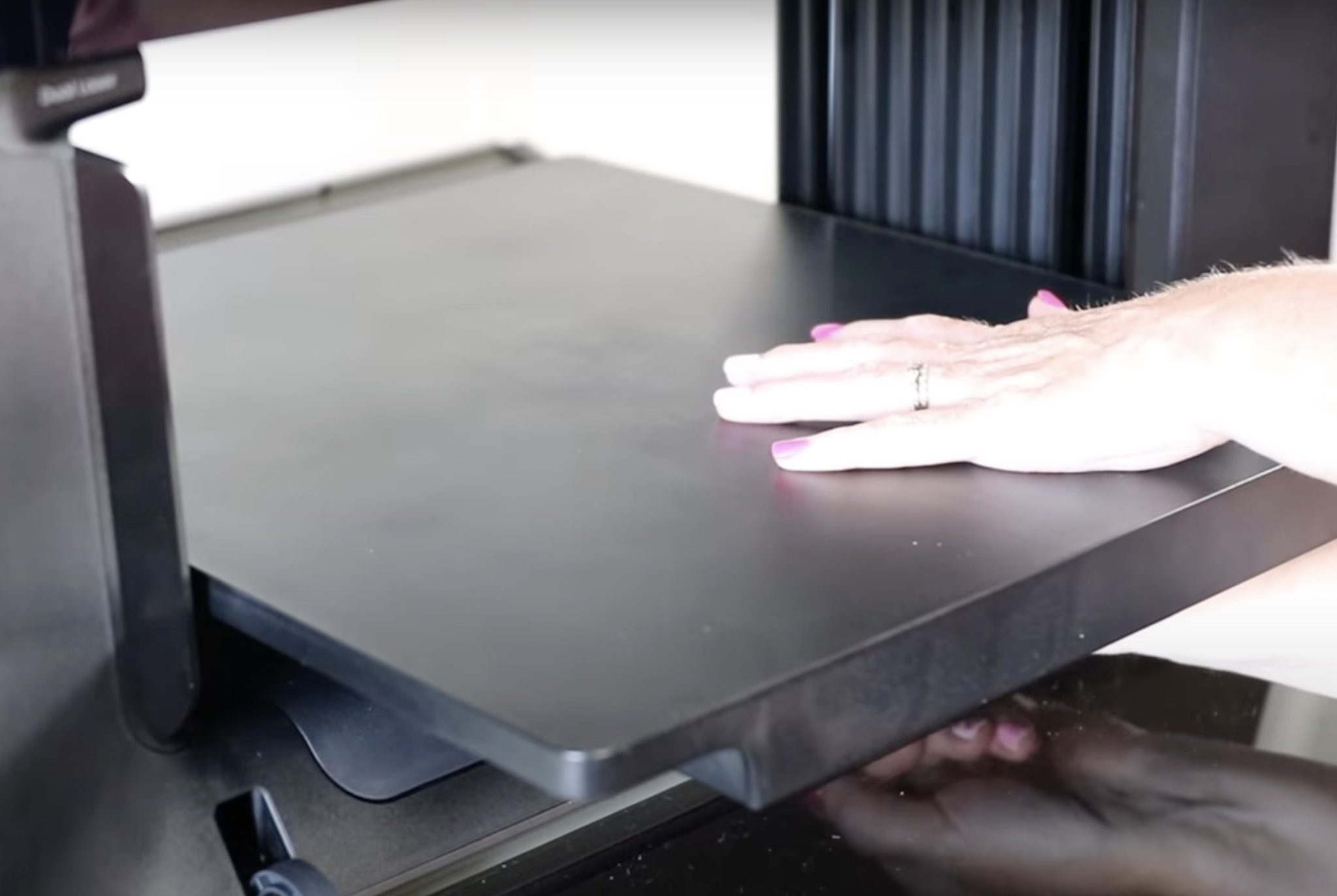 Install large flatbed into printer.