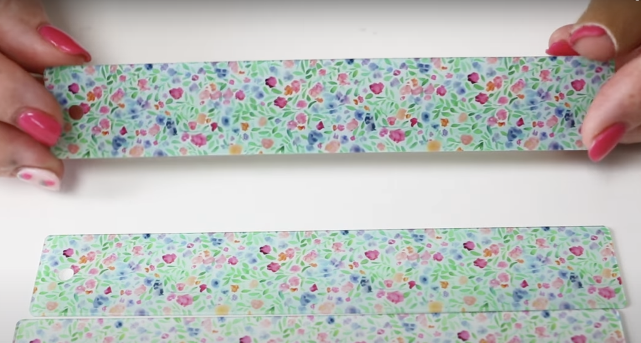 CMYK, White, CMYK printed acrylic bookmark.