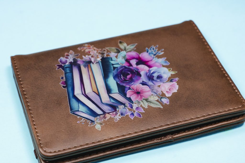 Passport cover printed with the eufyMake E1 UV printer.