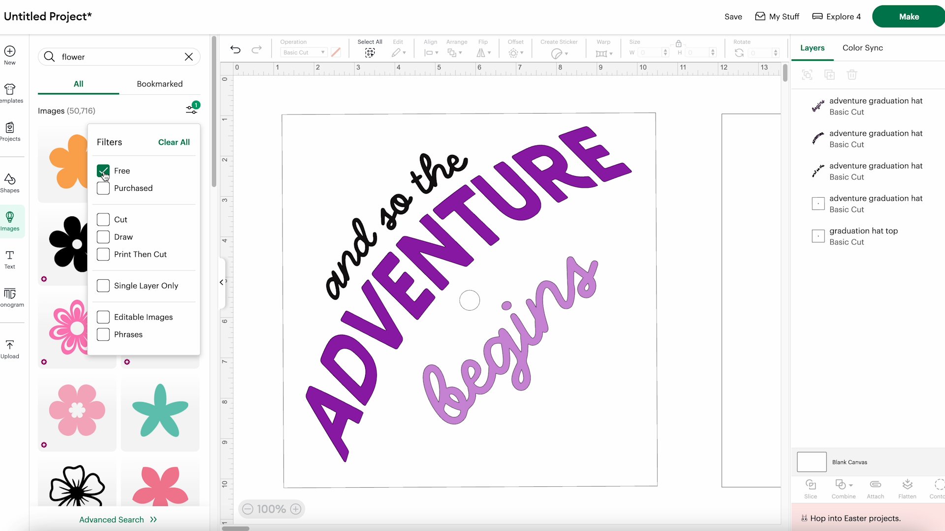 filter designs for free in cricut desing space