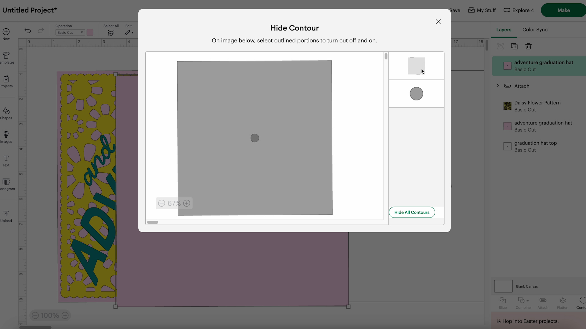 hide contour on second copy