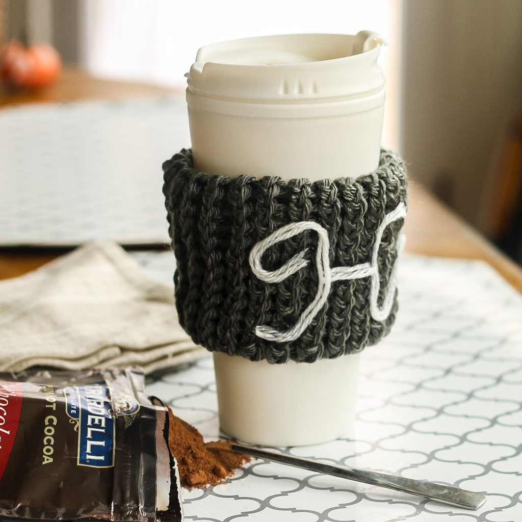 Knit coffee cup sleeve