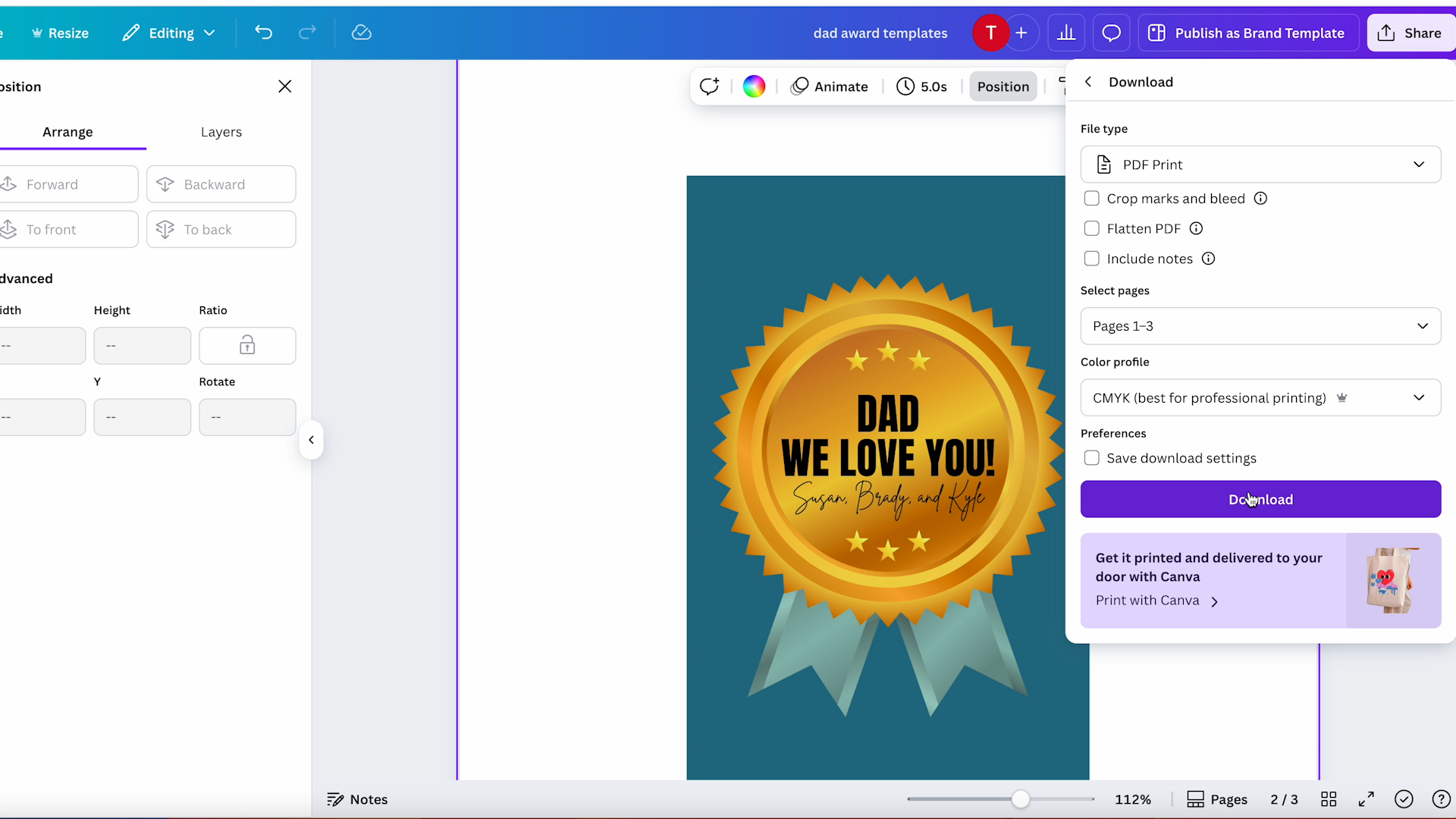 printing from canva for sublimation