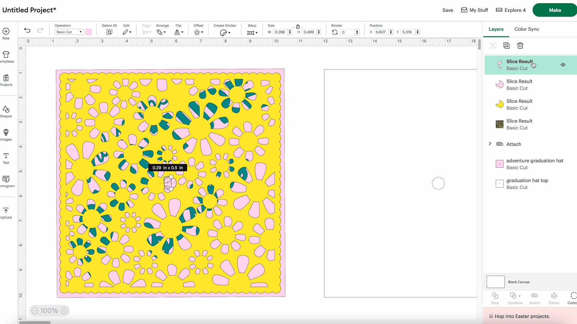 slice results in cricut design space
