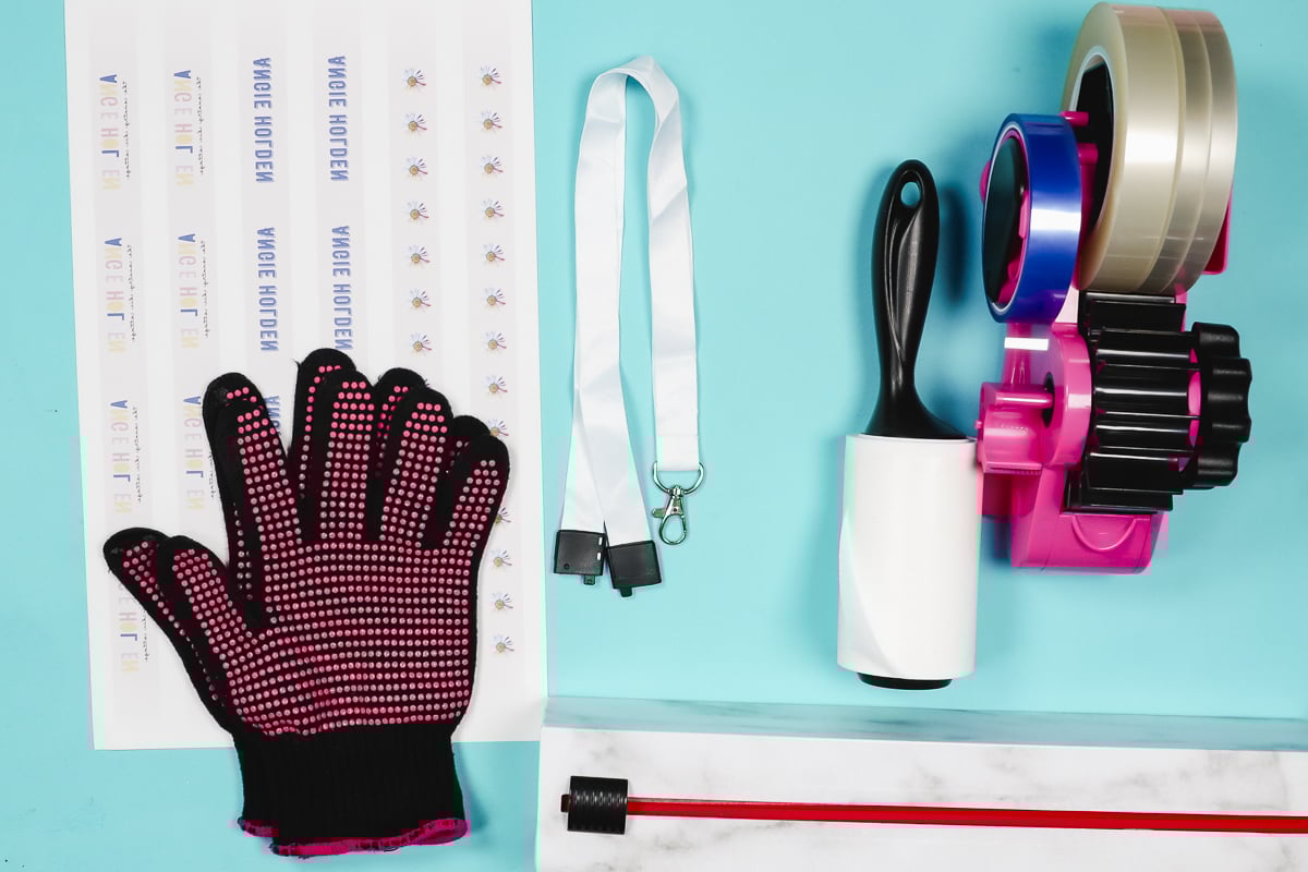 Supplies used to create sublimation lanyard.