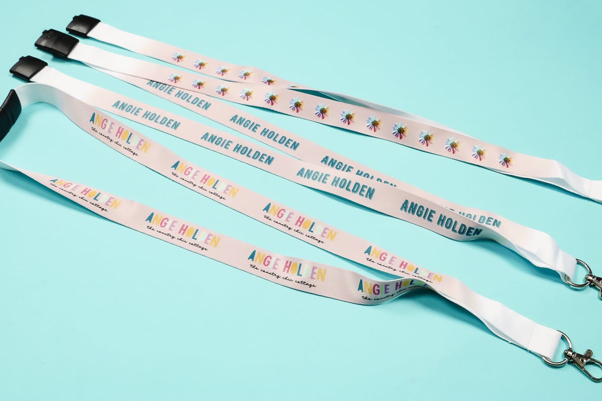 Sublimation lanyards with custom designs.