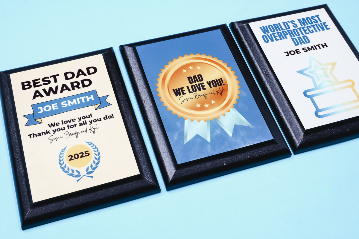 Father's Day sublimation awards.