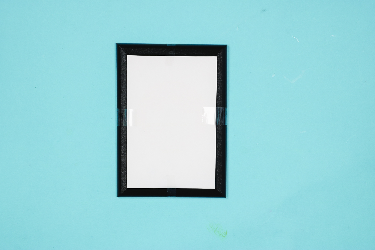 Tape design in place with heat-resistant tape.