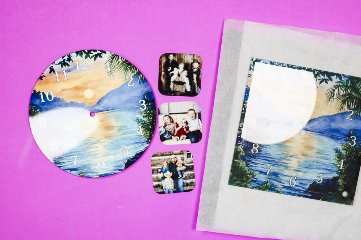 Close up of finished sublimation prints.