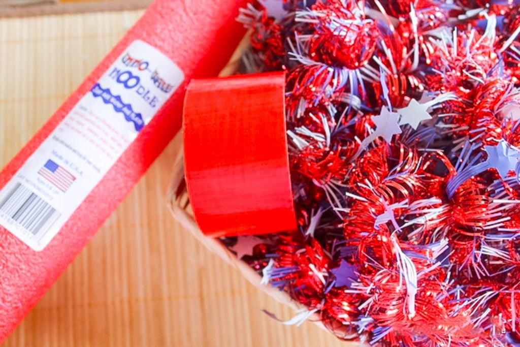 Supplies needed for 4th of July wreath
