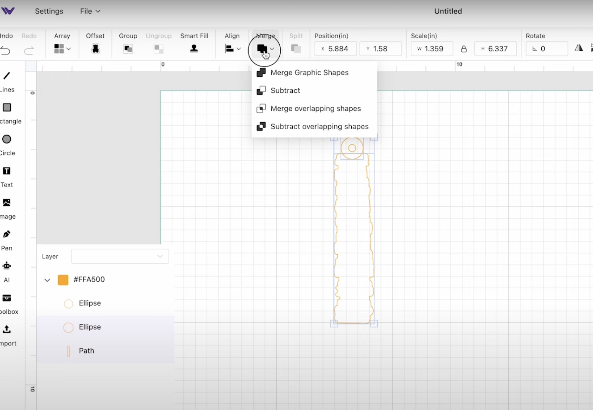 Merge larger circle to bookmark offset.