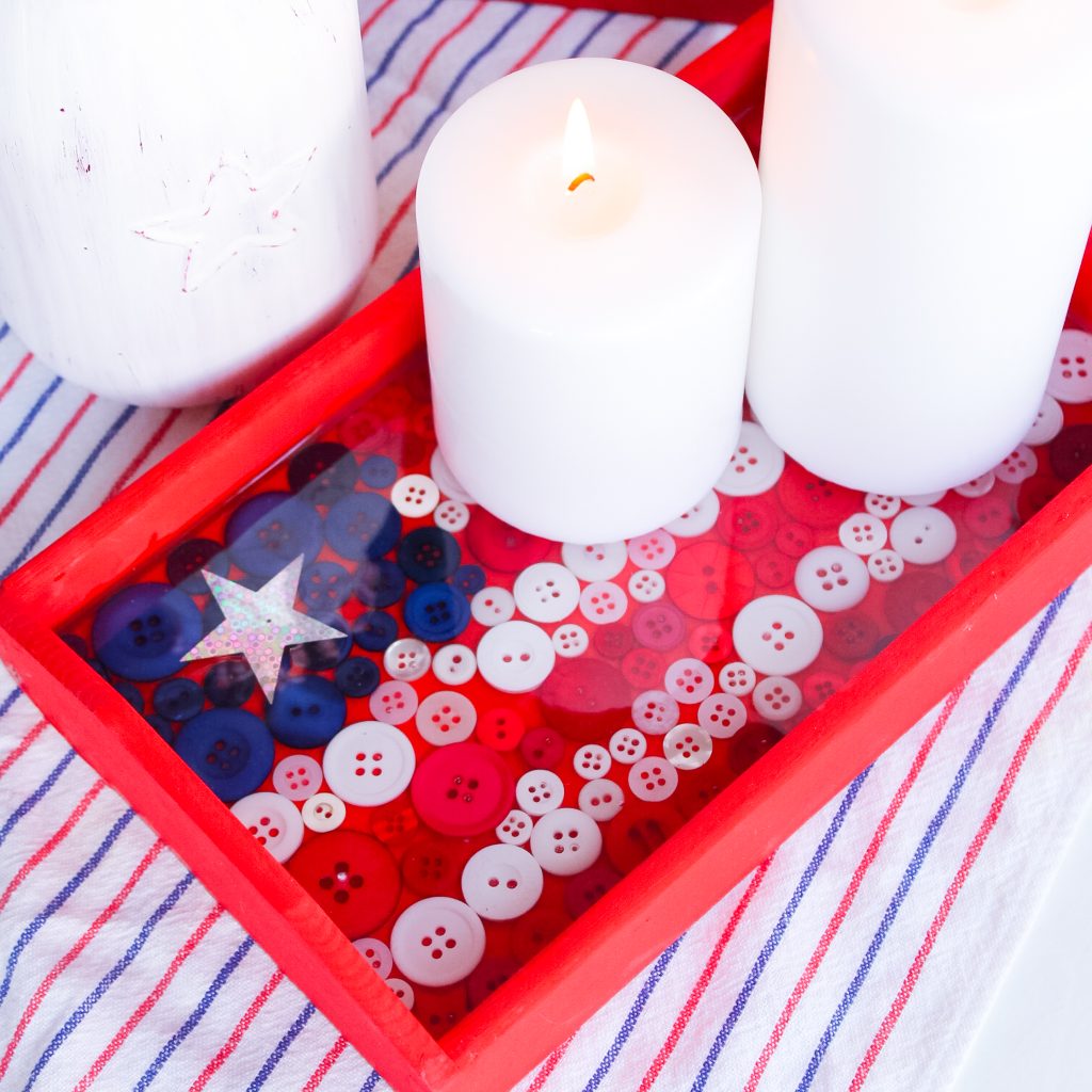 Red white and blue tray