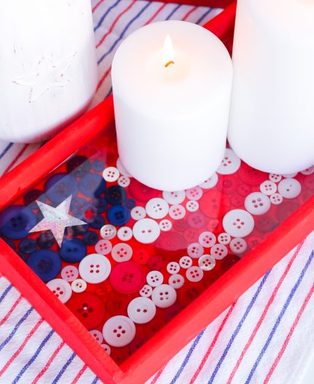 Red white and blue tray