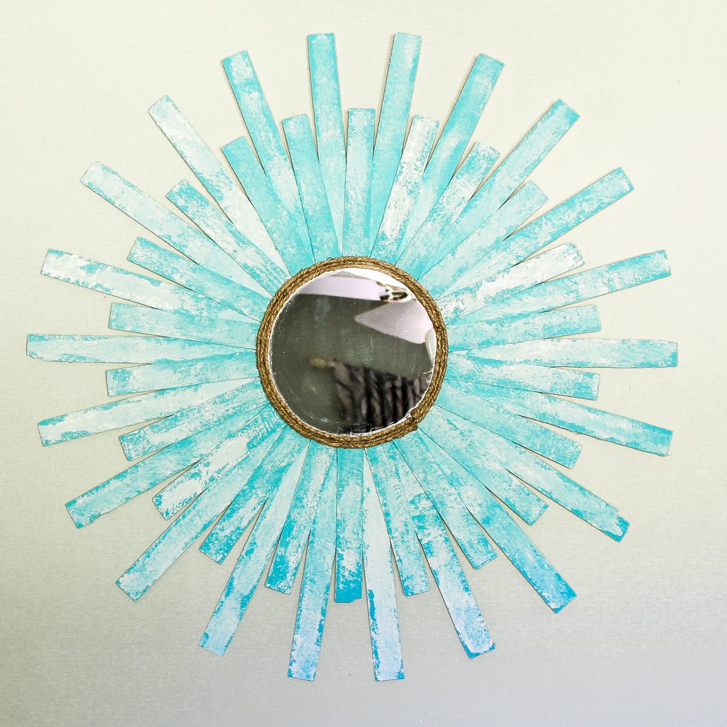 wooden shims around a mirror