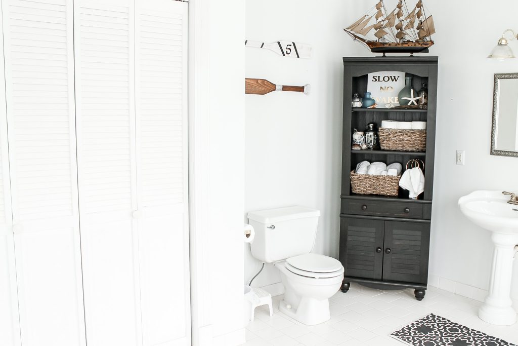extra closet in bathroom