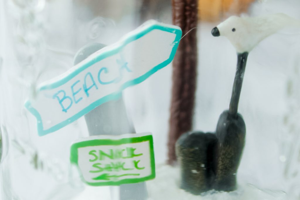 close up of beach and snack bar miniatures
