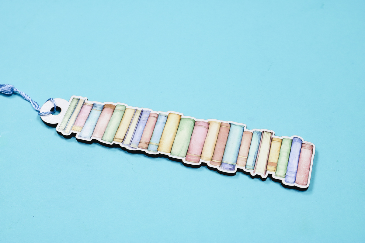 Close up of finished bookmark.