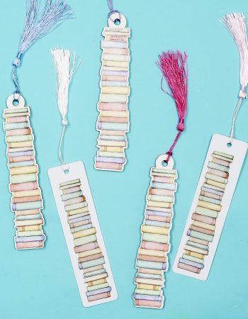 Finished book tracker bookmarks with tassels added.