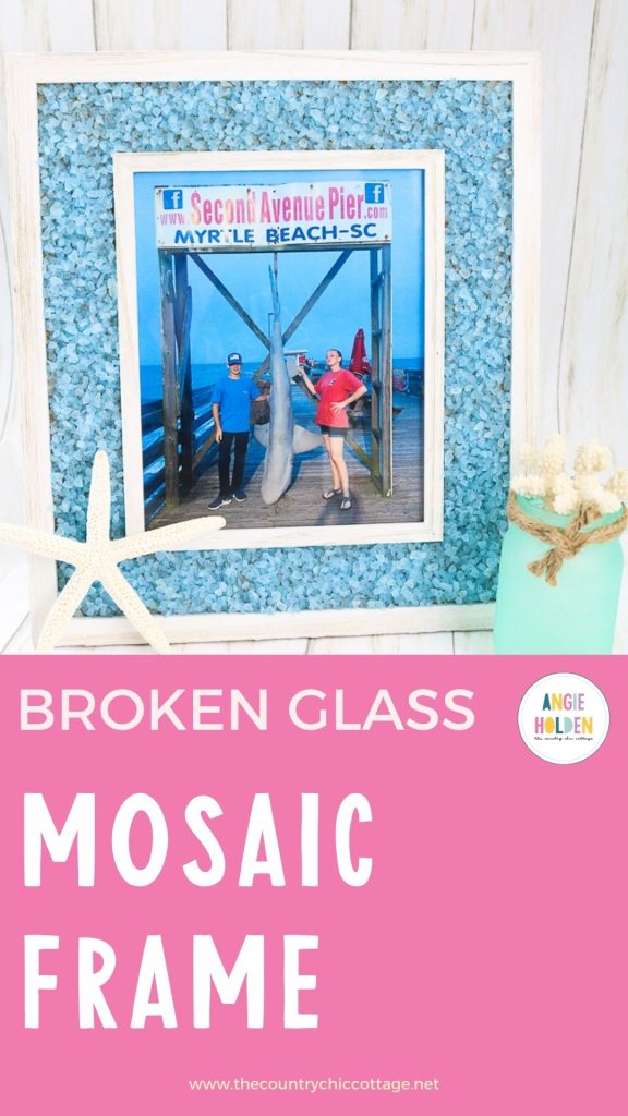 mosaic frame made with broken glass